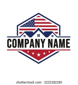 home or building with US flag