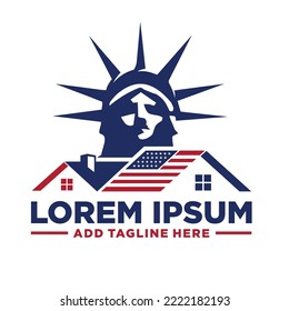 home or building with US flag