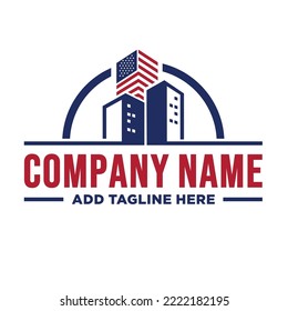 home or building with US flag