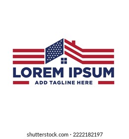 home or building with US flag