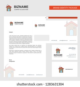 Home Business Letterhead, Envelope and visiting Card Design vector template