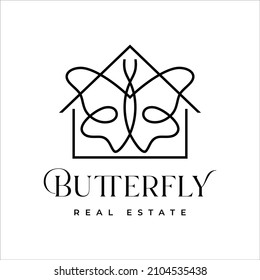 Home Butterfly Logo Design Template