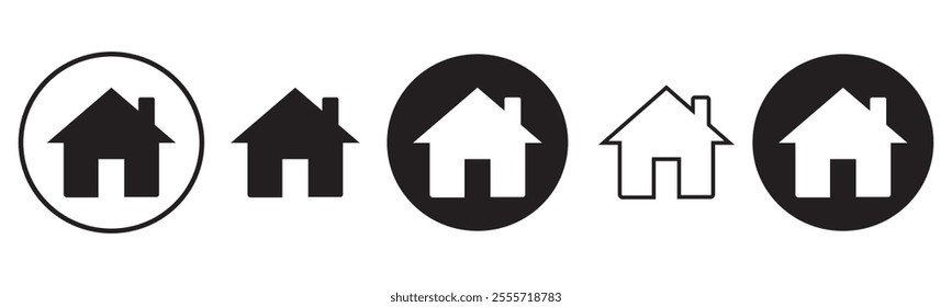 home button icon, home icon for app, ui and website, real estate symbol, vector home symbol, vector illustration on transparent background
