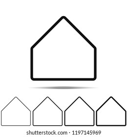 home button icon in different shapes, thickness. Simple outline vector of web for UI and UX, website or mobile application