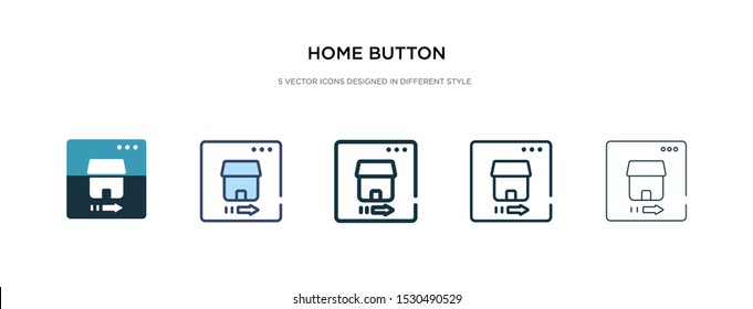 home button icon in different style vector illustration. two colored and black home button vector icons designed in filled, outline, line and stroke style can be used for web, mobile, ui