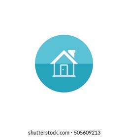 Home button icon in flat color circle style. Website internet navigation user interface