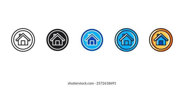 Home button icon in a flat style for websites, apps, and technology interfaces. Ideal for navigation, UI, UX, web design, and digital platforms, symbolizing home or main menu access.