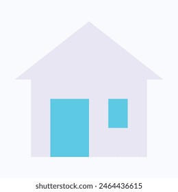 Home Button Icon, House, Building, Flat Style Isolated Vector Icon.