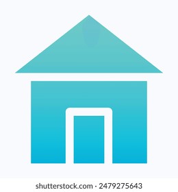 Home Button Icon, House, Building, Isolated Gradient Vector Icon.
