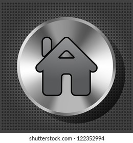 home button icon on the metallic background