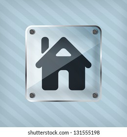 home button icon on the striped background