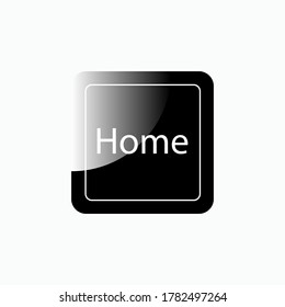 Home Button Icon. Symbol Button in Keyboard or Keypad to Typewrite - Vector.