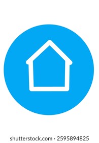 home button icon vector image with blue color