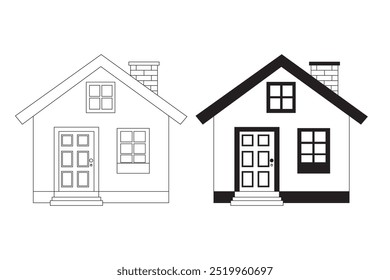 Conjunto de iconos de Botón para el hogar. Icono de la página de inicio. Símbolos simples de la casa. Icono de construcción. Ilustración vectorial.