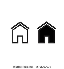 Home button icons set. Home page icon. Simple house symbols. Vector illustration.