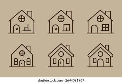 Home button icons set. Home page icon. Simple house symbols. Building icon. Vector illustration.