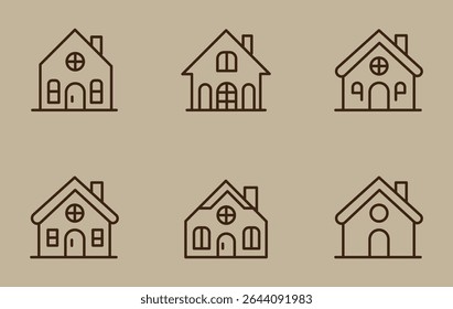 Home button icons set. Home page icon. Simple house symbols. Building icon. Vector illustration.