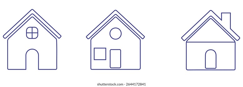 Home button icons set. Home page icon. 