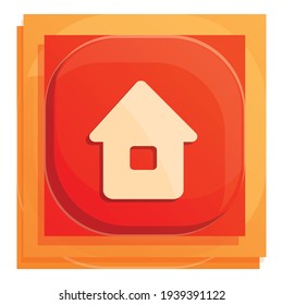 Home button interface icon. Cartoon of Home button interface vector icon for web design isolated on white background