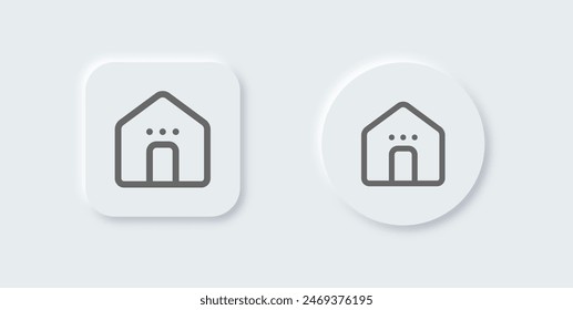 Home button line icon in neomorphic design style. House signs vector illustration.