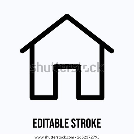 Home Button Lineal Icon For User Interface, Isolated Vector Editable Stroke Icon.