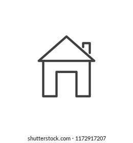 Home Button outline icon. linear style sign for mobile concept and web design. Home page simple line vector icon. Symbol, logo illustration. Pixel perfect vector graphics