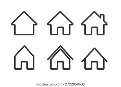 Symbole für die Home-Schaltfläche Homepage-Symbol. Einfache Haussymbole