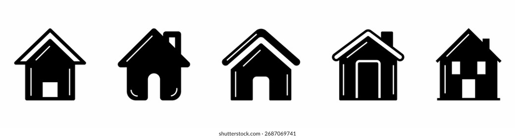 Home button set. Collection of home button icon vector. Stock vector.