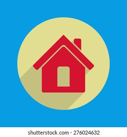Home button web icon on blue background