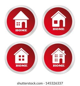 home buttons over white background vector illustration