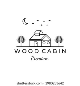 HOME CABIN LINE ART icon minimalist vector logo illustration design