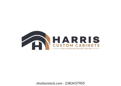 home cabinet and construction logo