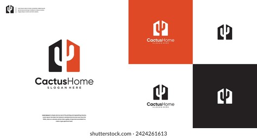 Home and cactus logo design