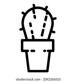 Home Cactus Plant Flat Icon Isolated On White Background
