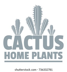 Home cactus plants logo. Simple illustration of home cactus plants vector logo for web