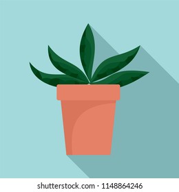 Home cactus pot icon. Flat illustration of home cactus pot vector icon for web design