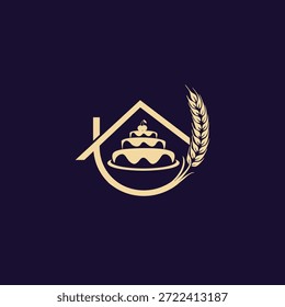 Home Cake Wheat Unique Logo
