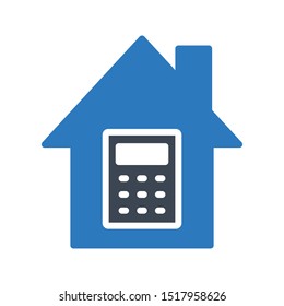 home calculation glyph colour vector icon