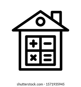 home calculator vector thin line icon  