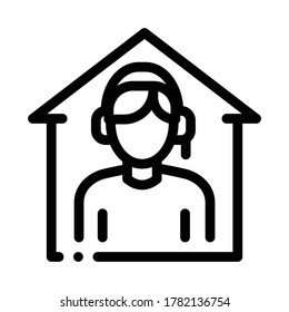 home call assistance icon vector. home call assistance sign. isolated contour symbol illustration