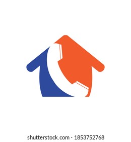 Plantilla de diseño del logotipo de llamada a domicilio.  Icono de dispositivo y vector de casa.