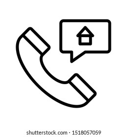 home call thin line vector icon