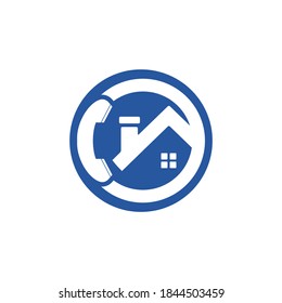 Home call vector logo design template. Real estate business logo concept.