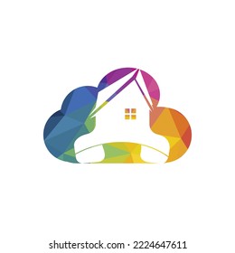 Plantilla de diseño de logotipo vectorial de llamada doméstica. Concepto de logotipo de negocios inmobiliarios.	