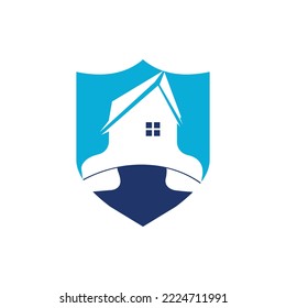 Plantilla de diseño de logotipo vectorial de llamada doméstica. Concepto de logotipo de negocios inmobiliarios.	