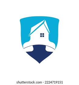 Plantilla de diseño de logotipo vectorial de llamada doméstica. Concepto de logotipo de negocios inmobiliarios.	