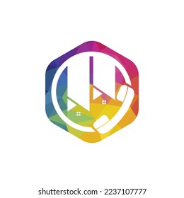 Home call vector logo design template. Real estate business logo concept.	