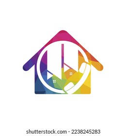 Plantilla de diseño de logotipo vectorial de llamada doméstica. Concepto de logotipo de negocios inmobiliarios.	