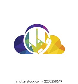 Plantilla de diseño de logotipo vectorial de llamada doméstica. Concepto de logotipo de negocios inmobiliarios.	