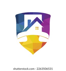 Plantilla de diseño de logotipo vectorial de llamada doméstica. Concepto de logotipo de negocios inmobiliarios.	